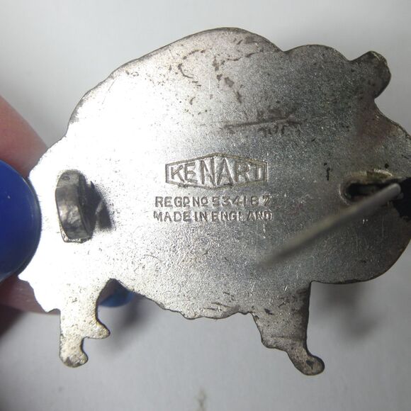 Pomeranian Dog Pin Vintage Silvertone Metal Kenart England Brooch - Picture 7 of 8